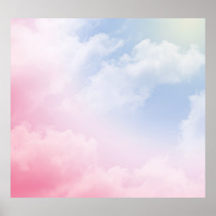 Pastel Clouds: Serene Background Pattern Poster