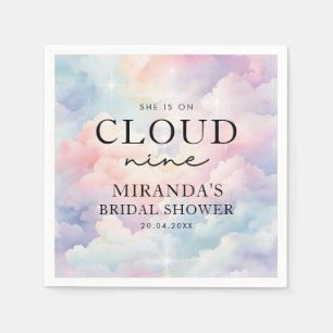 Pastel Clouds She's On Cloud Nine Bridal Shower Napkin