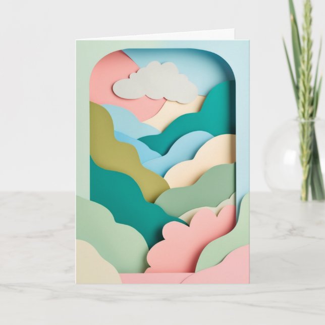 Pastel Cloudscape Collage Card (Front)