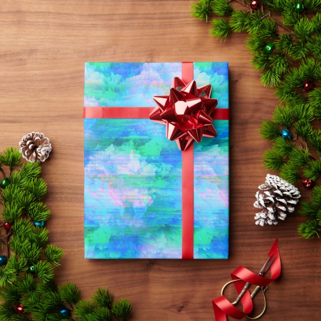 Pastel Cloudy Blues Wrapping Paper (Holiday Gift)