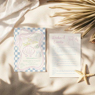 Pastel Coastal Bachelorette Weekend Invitation