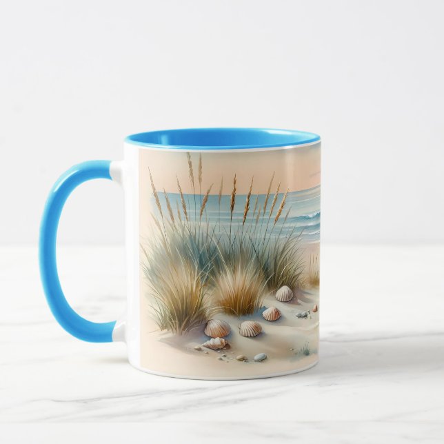 Pastel Coastal Dunes Watercolor Mug (Left)