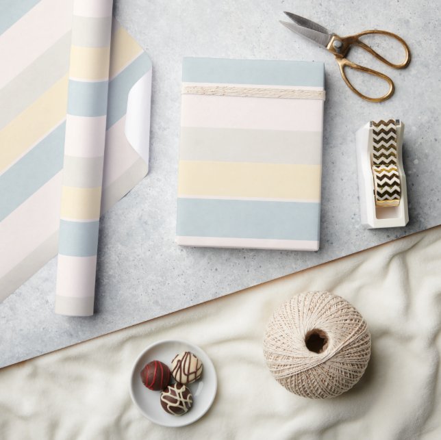 Pastel Coastal Stripe Boutique Gift Wrap (Crafts)