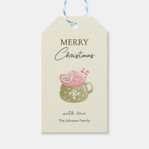 Pastel Cocoa Mug Cookie Merry Christmas Gift Tags
