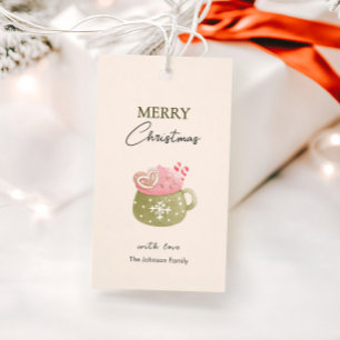 Pastel Cocoa Mug Cookie Merry Christmas Gift Tags