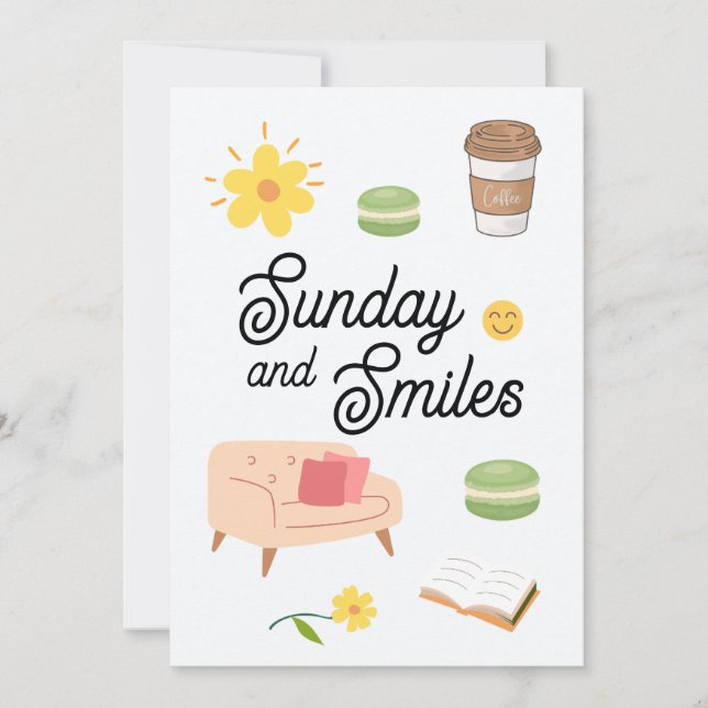 Pastel Coffee Date Card | Chill Sunday Vibes (Front)