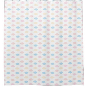 Pastel Color Clouds Pink Blue Yellow Modern Shower Curtain