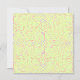 Pastel Color Dots And Tapered Lines Pattern Art Card