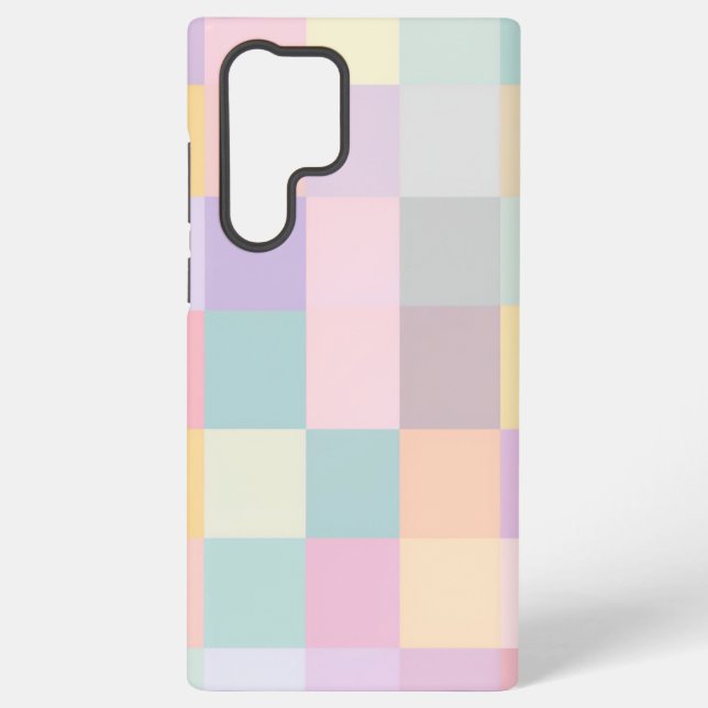 Pastel Color Grid Block Phone Case (Back)