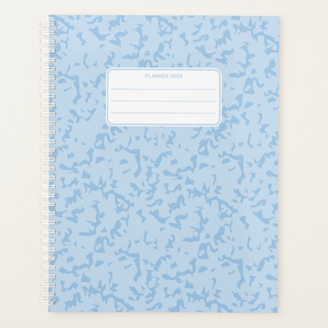 Pastel Color Marble Pattern Speckled Yearly Planner (Front)