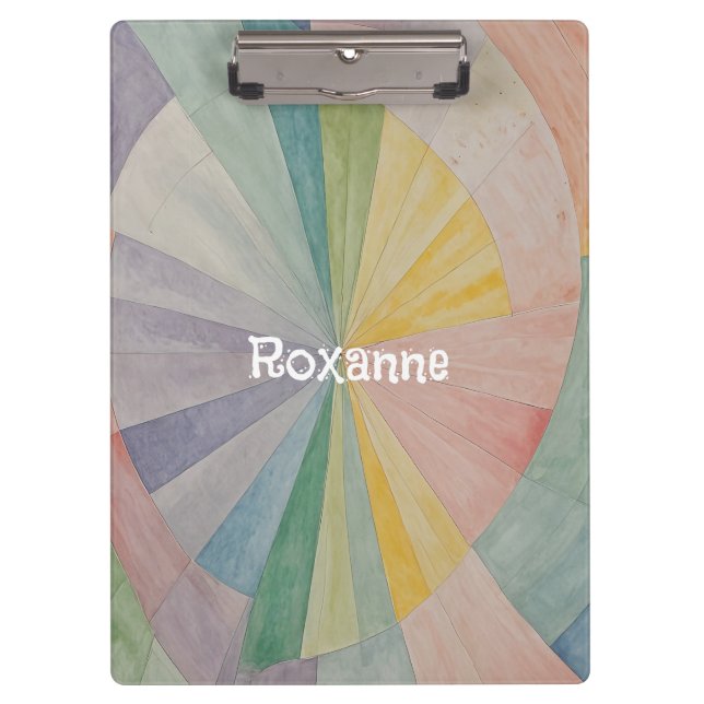 Pastel Color Wheel Odyssey Personalised Clipboard (Front)