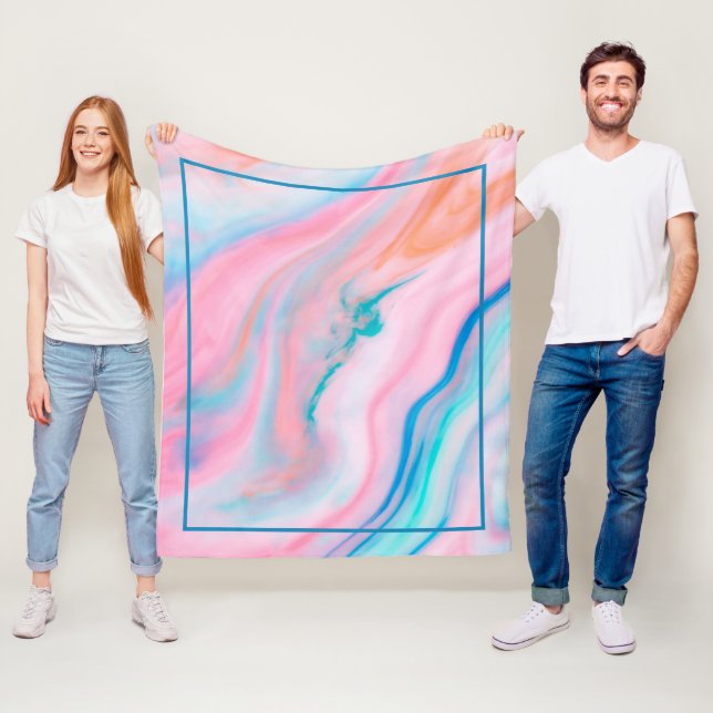 Pastel colora agate marble stone fleece blanket (In Situ)