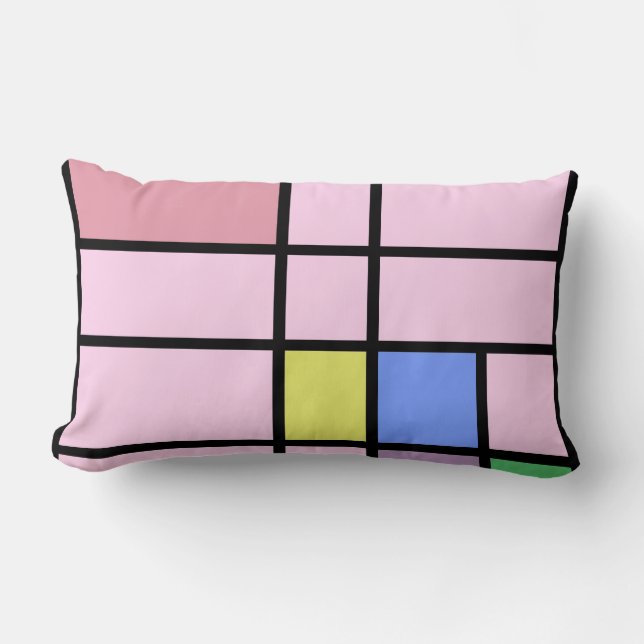 Pastel Colorblock Pillow in Two Sizes (Front)