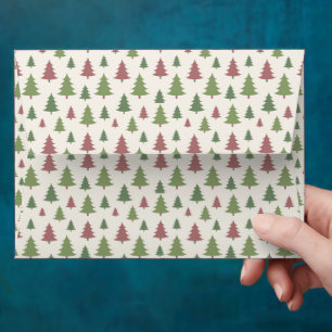 Pastel Colored Christmas Trees Envelope
