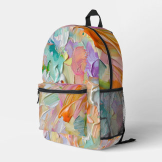 PASTEL COLORED PAINT BRUSH STROKES LOOK ABSTRACT PRINTED BACKPACK