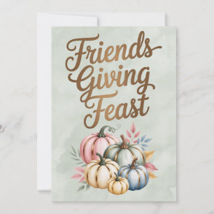 Pastel Colored Pumpkins Friendsgiving Feast Invitation