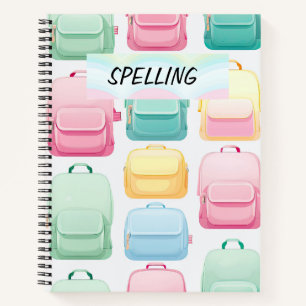 PASTEL COLORED SCHOOL BACKPACKS NOTEBOOK