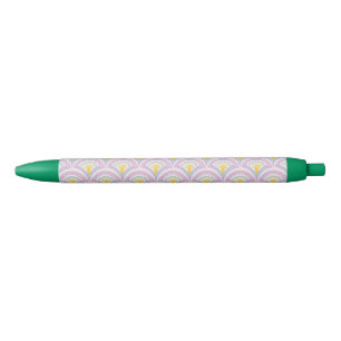 Pastel colored shell pattern black ink pen