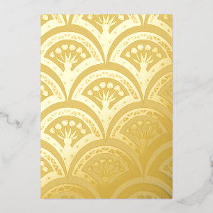 Pastel colored shell pattern foil holiday card