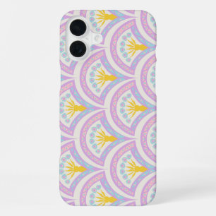 Pastel colored shell pattern iPhone 16 plus case