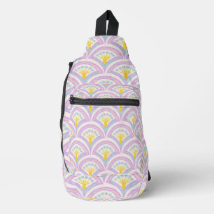 Pastel colored shell pattern sling bag