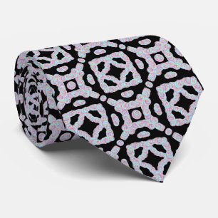 Pastel Colored Squiggly Discs Symmetrical Pattern Tie