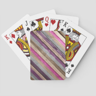 Pastel Colorful on Wood #3 Playing Cards