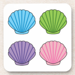 Pastel Colorful Seashell Pack Coaster