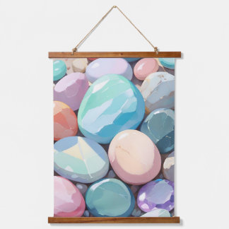 Pastel colorful stones hanging tapestry