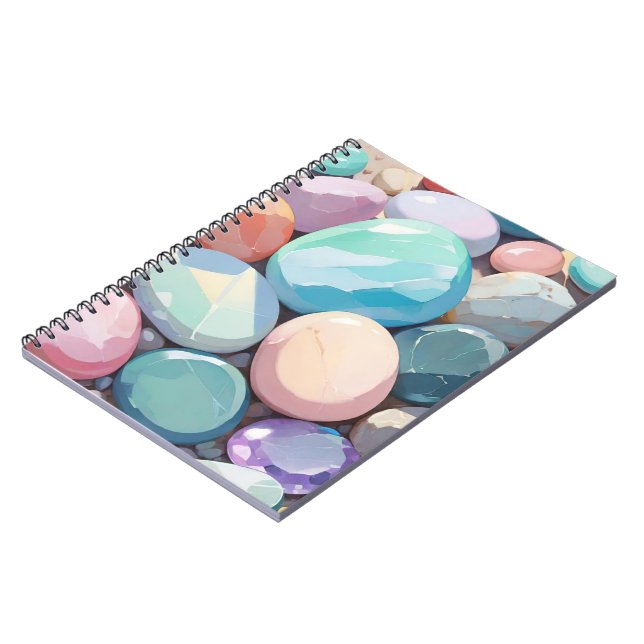 Pastel colorful stones notebook (Left Side)