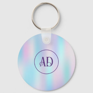 Pastel Colors Abstract Iridescent Background Key Ring