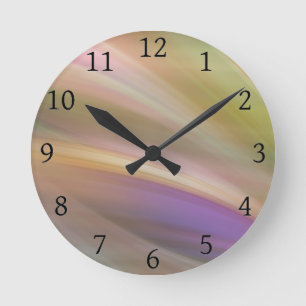 Pastel Colors Abstract Round Clock