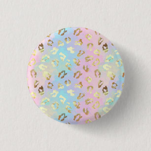 Pastel Colors Leopard Skin Bandana 3 Cm Round Badge