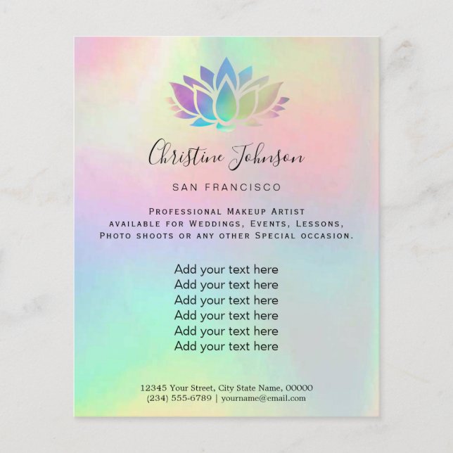 pastel colors lotus flower logo flyer (Front)
