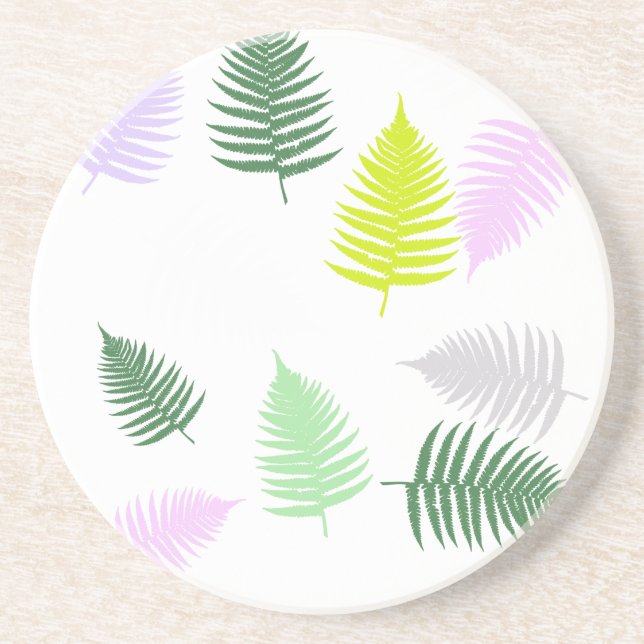 Pastel Colors Lucky Fern Coaster (Front)