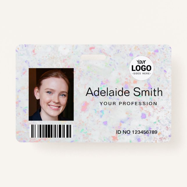pastel colors marble ID badge (Front)