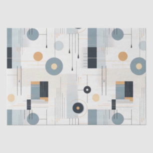 Pastel colors mid-century geometric pattern tissue paper