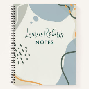 Pastel colors organic shapes and lines background notebook