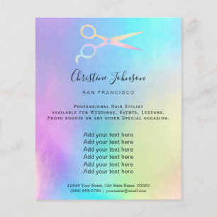 pastel colors scissors logo flyer