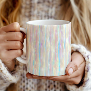 Pastel Colors Shimmering Iridescent Stripes Patter Coffee Mug