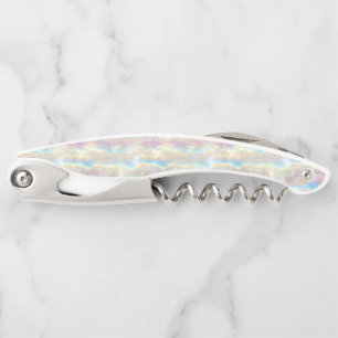 Pastel Colors Shimmering Iridescent Stripes Patter Corkscrew