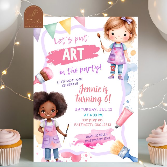 Pastel Colour Art in a Party Birthday party Invitation (Creator Uploaded)