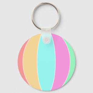 Pastel Colour Beach Ball Key Ring