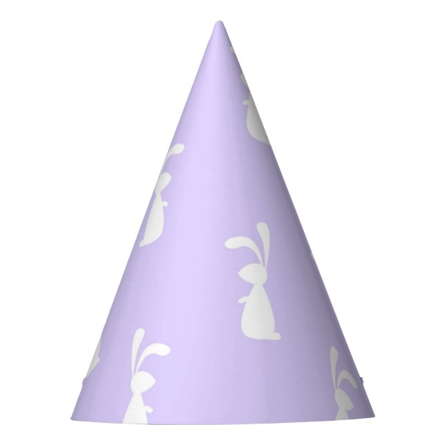 Pastel Colour Bunny Pattern Blue Background Pet Party Hat (Front)