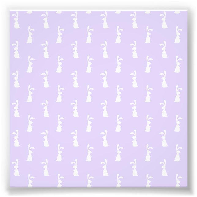 Pastel Colour Bunny Pattern Blue Background Pet Photo Print (Front)