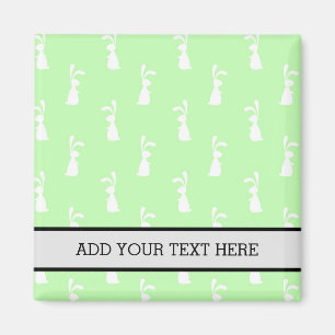 Pastel Colour Bunny Pattern Mint Background Pet Magnet