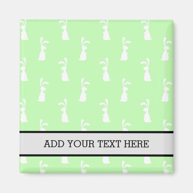 Pastel Colour Bunny Pattern Mint Background Pet Magnet (Front)