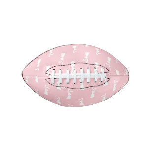 Pastel Colour Bunny Pattern Pink Background Pet American Football