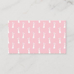 Pastel Colour Bunny Pattern Pink Background Pet Business Card