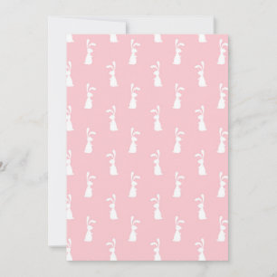 Pastel Colour Bunny Pattern Pink Background Pet Thank You Card